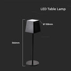 2W Lampka nocna LED zasilana bateryjnie / Ściemnianie przez dotyk / Barwa: 3000K / Obudowa: Czarna