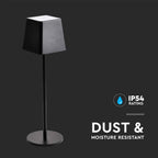 2W Lampka nocna LED zasilana bateryjnie / Ściemnianie przez dotyk / Barwa: 3000K / Obudowa: Czarna