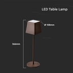 2W Lampka nocna LED zasilana bateryjnie / Ściemnianie przez dotyk / Barwa: 3000K / Obudowa: Brązowy