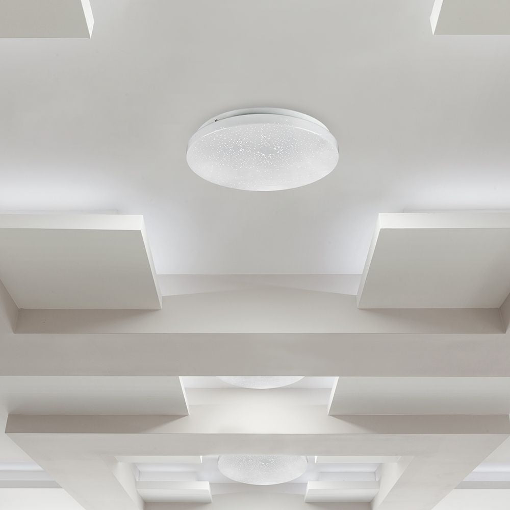 24W Plafon LED WIFI / Klosz: efekt gwiazdki / Barwa: RGB, 3w1 / Kompatybilna z Amazon Alexa i Google Home