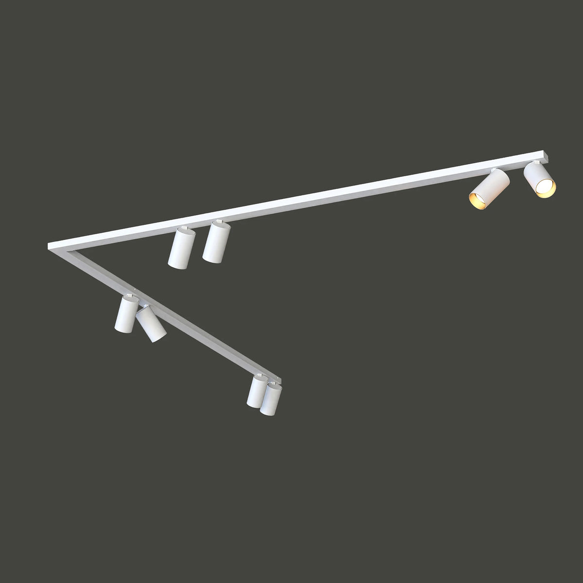 Nowodvorski Reflektorek / Spot MONO CORNER 2x150 10W only LED 50/60Hz - Stal lakierowana - Biały I 7695 - lampa włączona