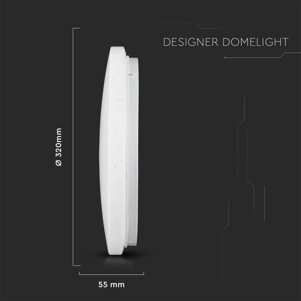 36W Plafon LED WIFI / Klosz: efekt gwiazdki / Barwa: RGB, 3w1 / Kompatybilna z Amazon Alexa i Google Home