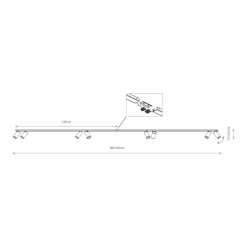 Nowodvorski Reflektorek / Spot MONO 2x150 10W only LED 50/60Hz - Stal lakierowana - Czarny I 7698