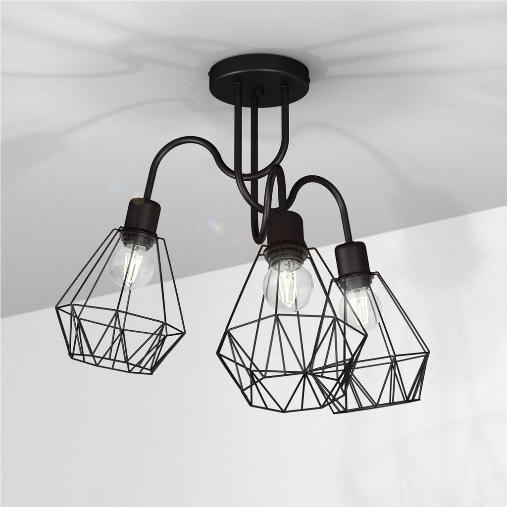 plafon Bergen black 3xE27