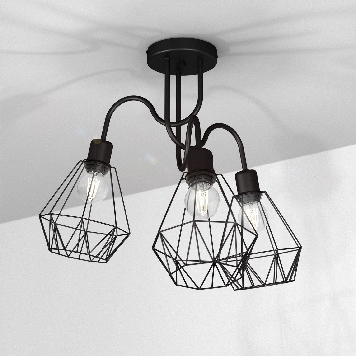 plafon Bergen black 3xE27