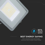 100W Naświetlacz LED SMD / Chip SAMSUNG / Barwa:6400K / Obudowa: Szara / Wydajność: 120lm/w
