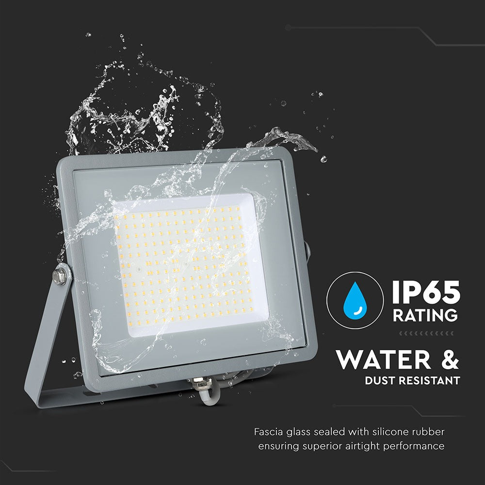 100W Naświetlacz LED SMD / Chip SAMSUNG / Barwa:4000K / Obudowa: Szara / Wydajność: 120lm/w