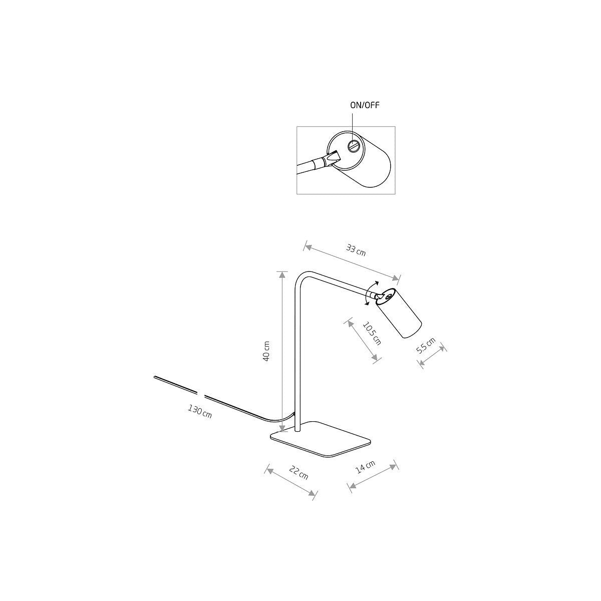 Nowodvorski Lampa stołowa MONO 10W only LED 50/60Hz - Stal lakierowana - Czarny I 7706