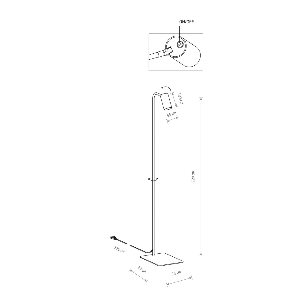 Nowodvorski Lampa podłogowa MONO 10W only LED 50/60Hz - Stal lakierowana - Czarny I 7707
