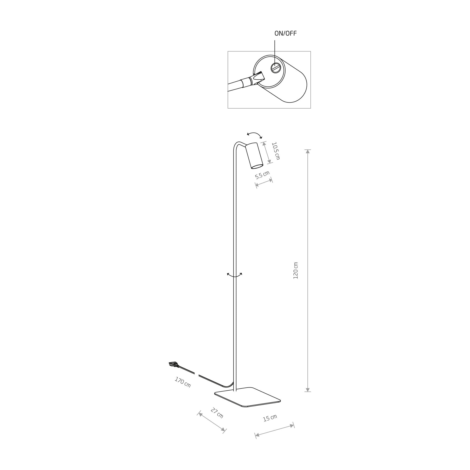 Nowodvorski Lampa podłogowa MONO 10W only LED 50/60Hz - Stal lakierowana - Czarny I 7707