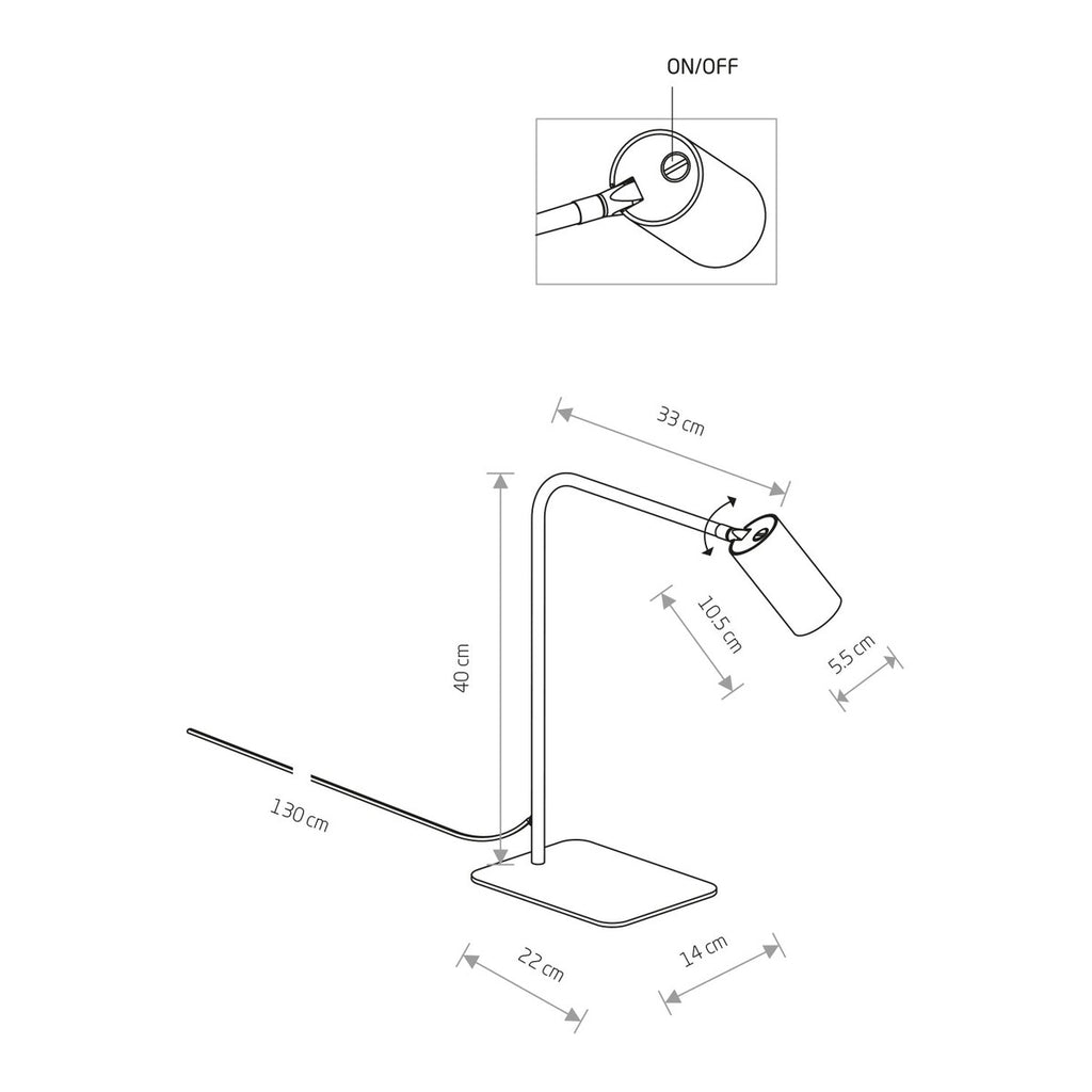 Nowodvorski Lampa stołowa MONO 10W only LED 50/60Hz - Lity mosiądz - Miedziany 7710