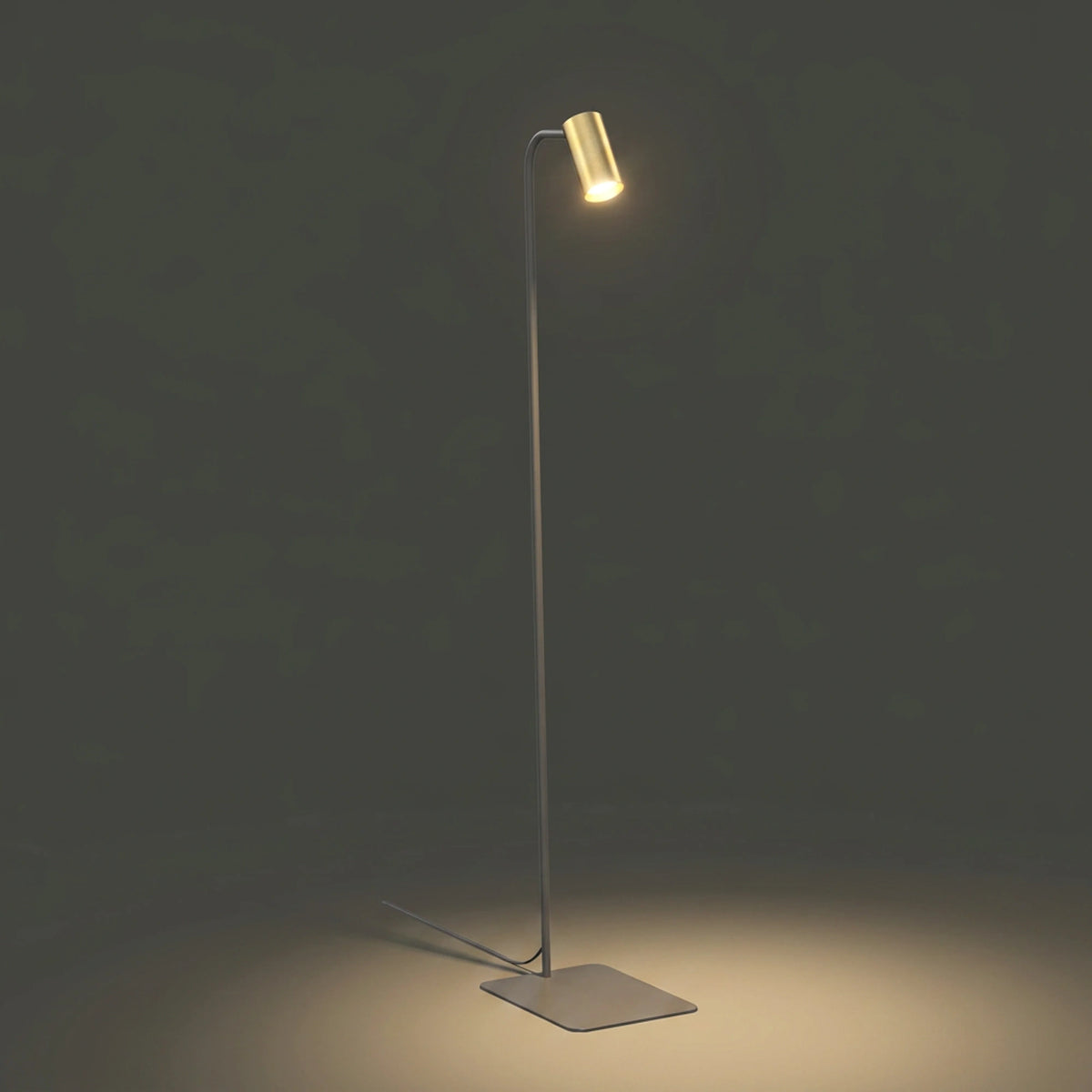 Nowodvorski Lampa podłogowa MONO 10W only LED 50/60Hz - Lity mosiądz - Miedziany I 7711 - lampa włączona