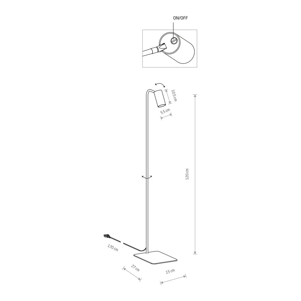 Nowodvorski Lampa podłogowa MONO 10W only LED 50/60Hz - Lity mosiądz - Miedziany I 7711
