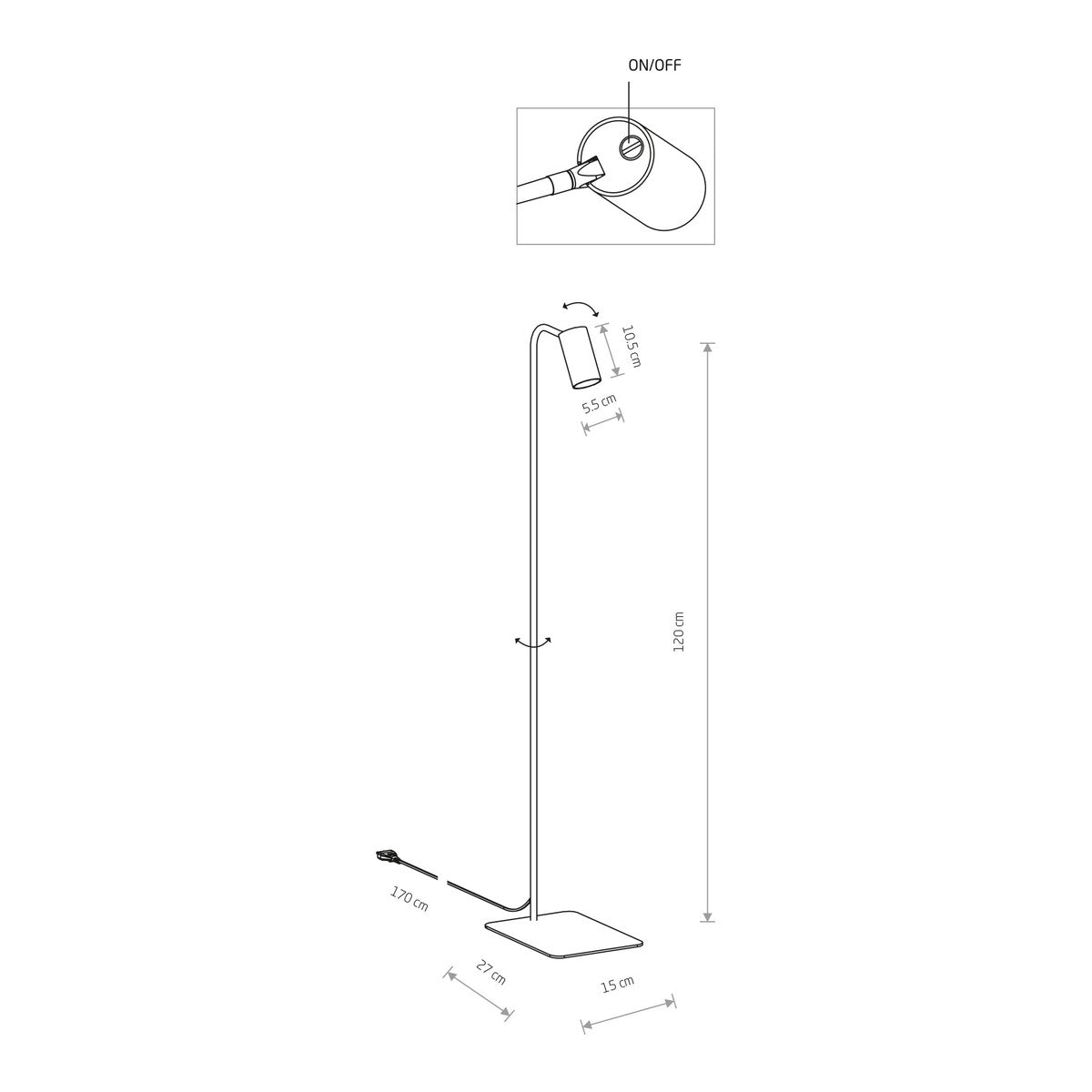 Nowodvorski Lampa podłogowa MONO 10W only LED 50/60Hz - Lity mosiądz - Miedziany I 7711