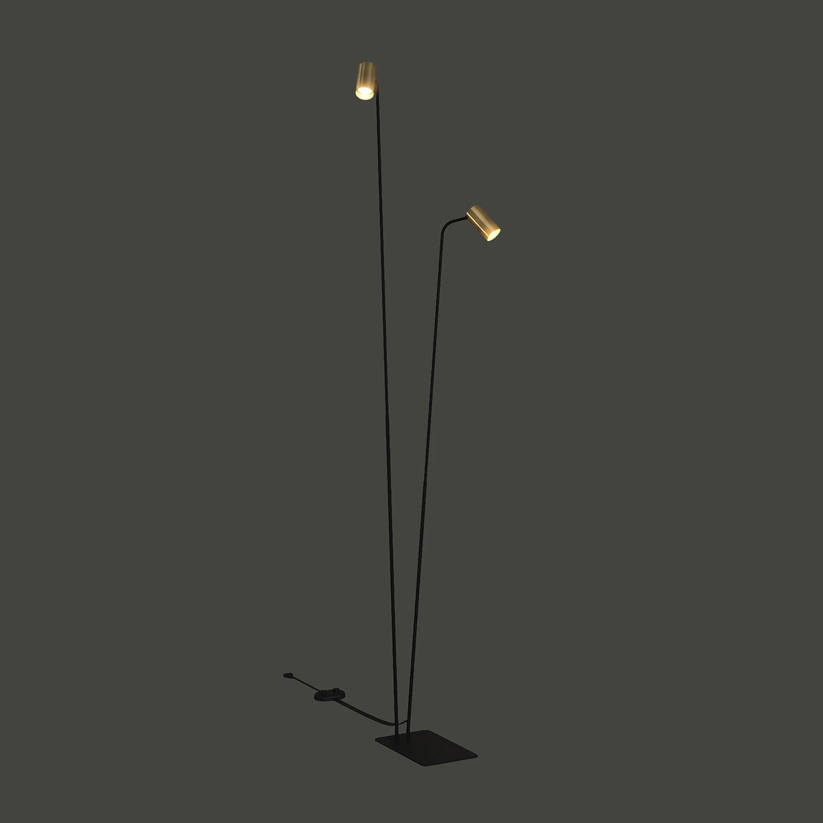 Nowodvorski Lampa podłogowa MONO 10W only LED 50/60Hz - Lity mosiądz - Miedziany II 7712 - lampa włączona