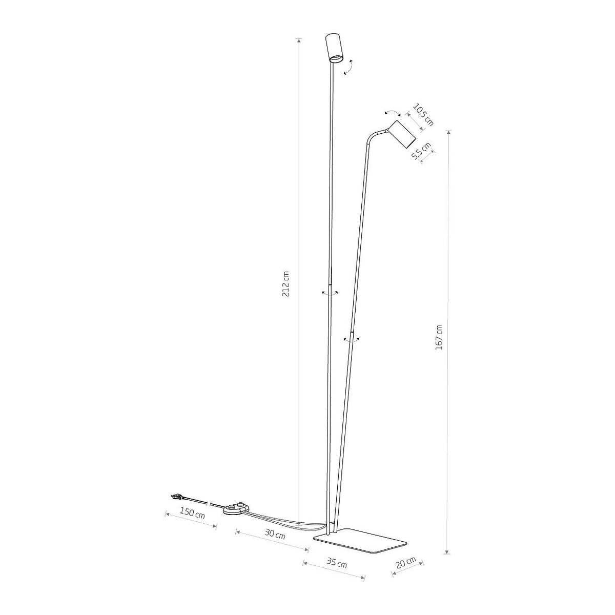 Nowodvorski Lampa podłogowa MONO 10W only LED 50/60Hz - Lity mosiądz - Miedziany II 7712