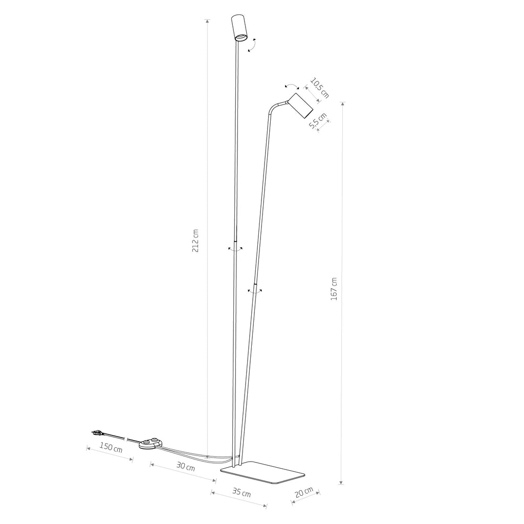 Nowodvorski Lampa podłogowa MONO 10W only LED 50/60Hz - Lity mosiądz - Miedziany II 7712