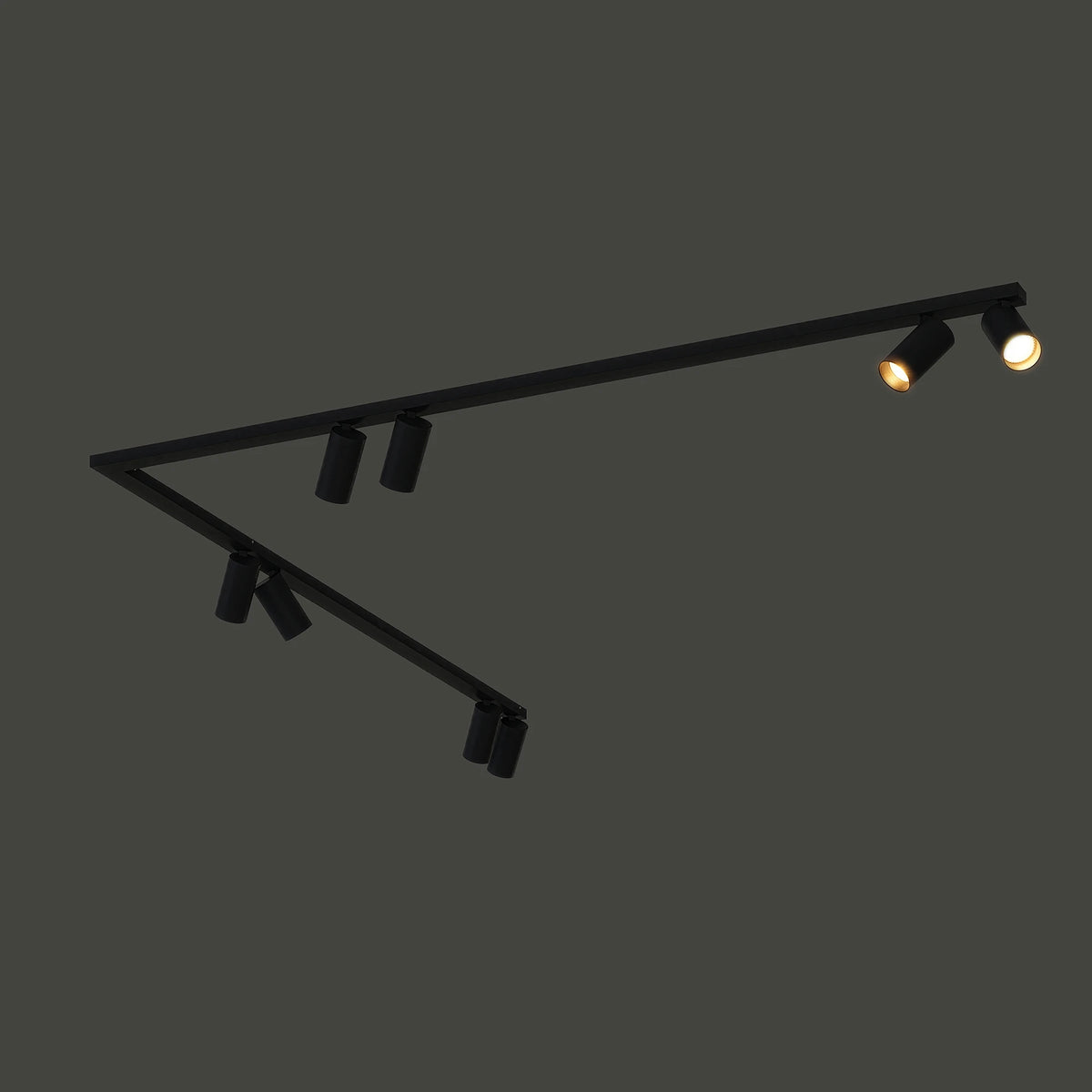Nowodvorski Reflektorek / Spot MONO CORNER 2x150 10W only LED 50/60Hz - Stal lakierowana - Czarny II 7721 - lampa włączona