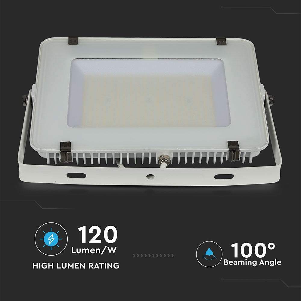 150W Naświetlacz LED SMD / Chip SAMSUNG / Barwa:6400K / Obudowa: Biała / Wydajność: 120lm/w