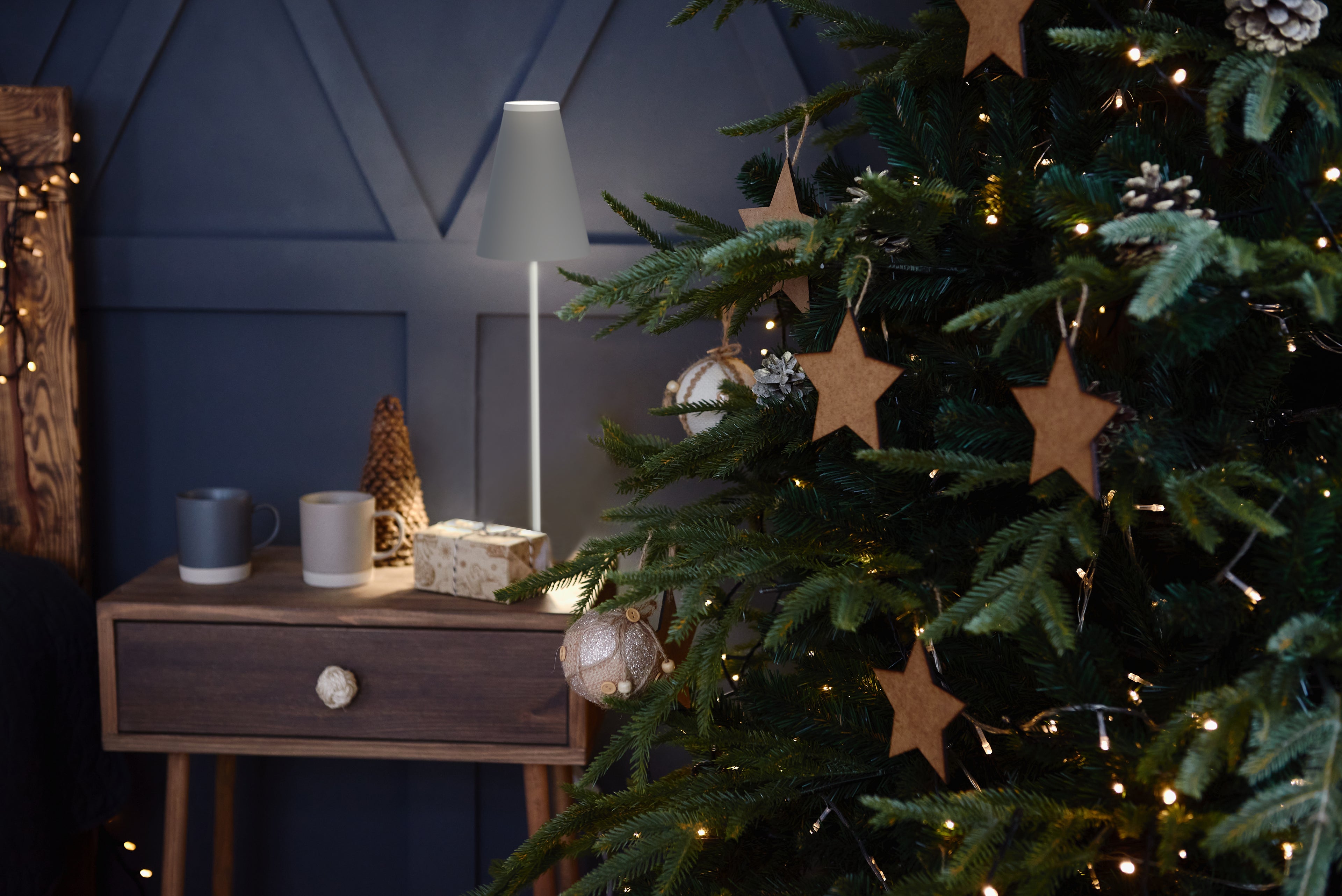 Nowodvorski Lampa stołowa TRIFLE 10W only LED 50/60Hz - Tkanina - Biały