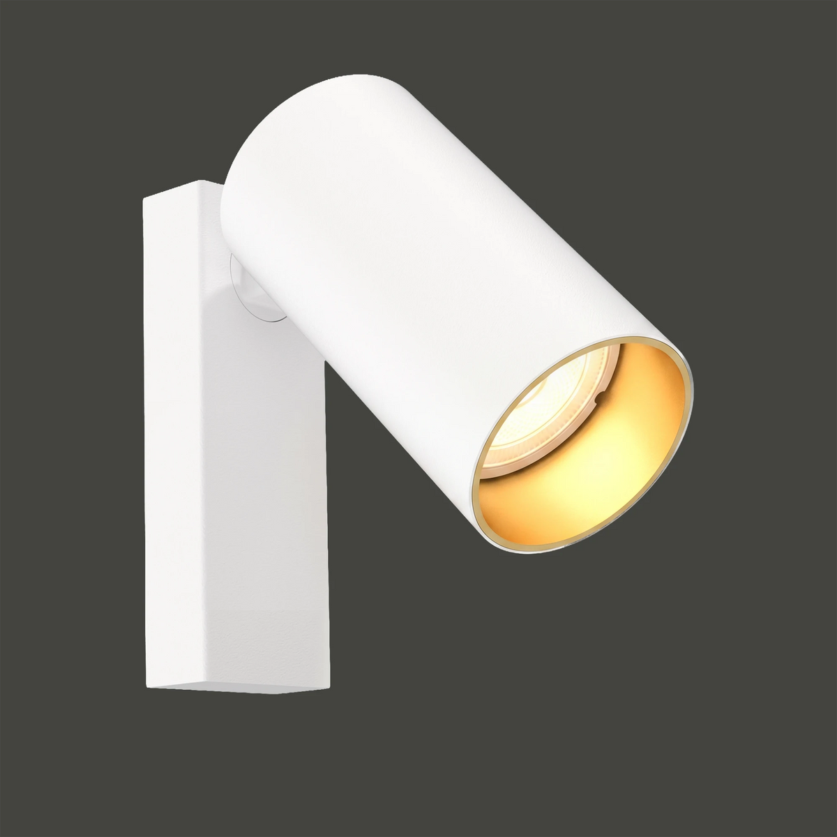Nowodvorski Kinkiet regulowany z włącznikiem MONO 10W only LED 50/60Hz - Stal lakierowana - Biały I 7772 - lampa włączona