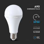 15W A90 Żarówka LED z zasilaniem awaryjnym / Czas pracy na baterii: 3 godziny / Barwa: 4000K / Trzonek: E27