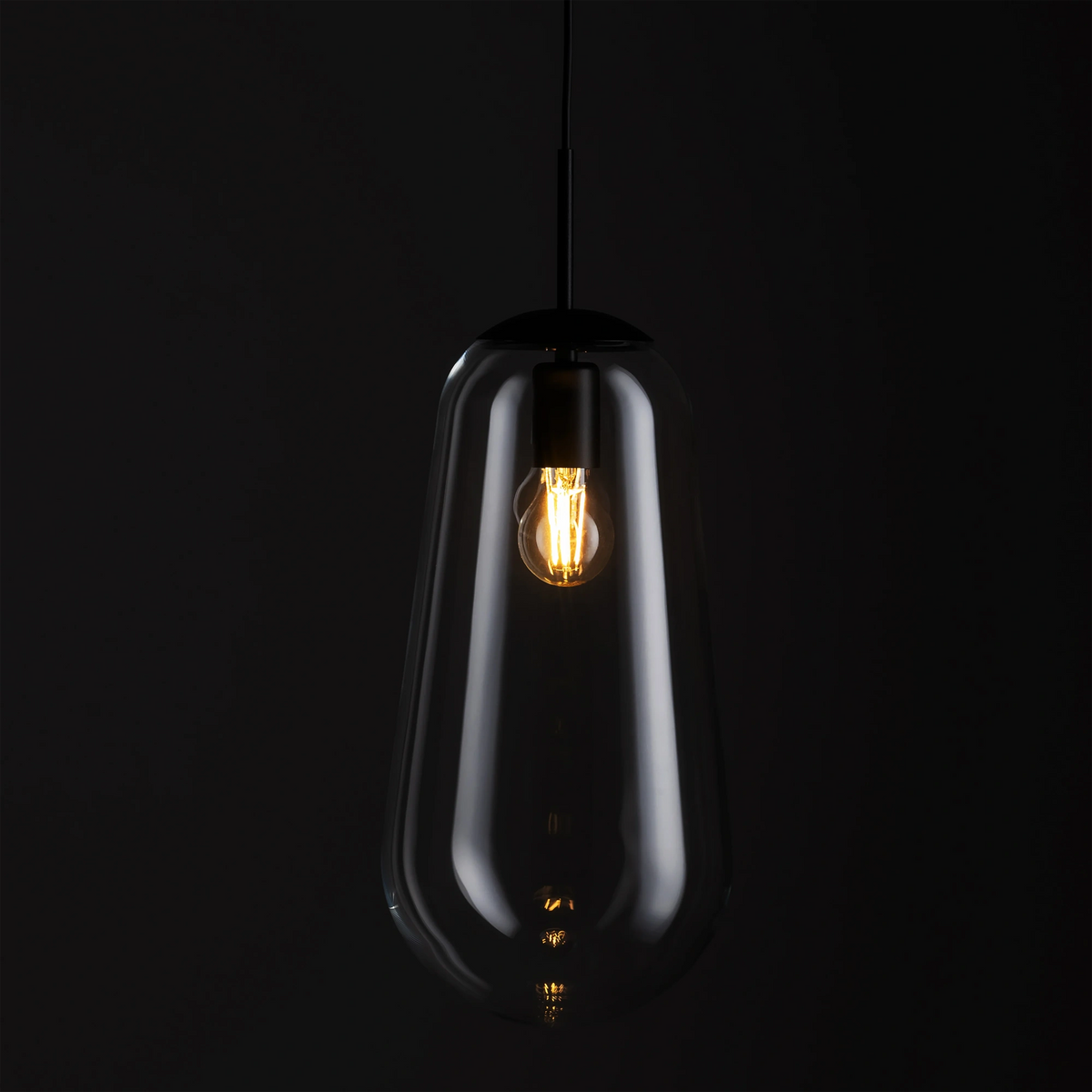 Nowodvorski Lampa wisząca PEAR L 25W only LED 50/60Hz - Szkło - Transparentny I 7797 - lampa włączona