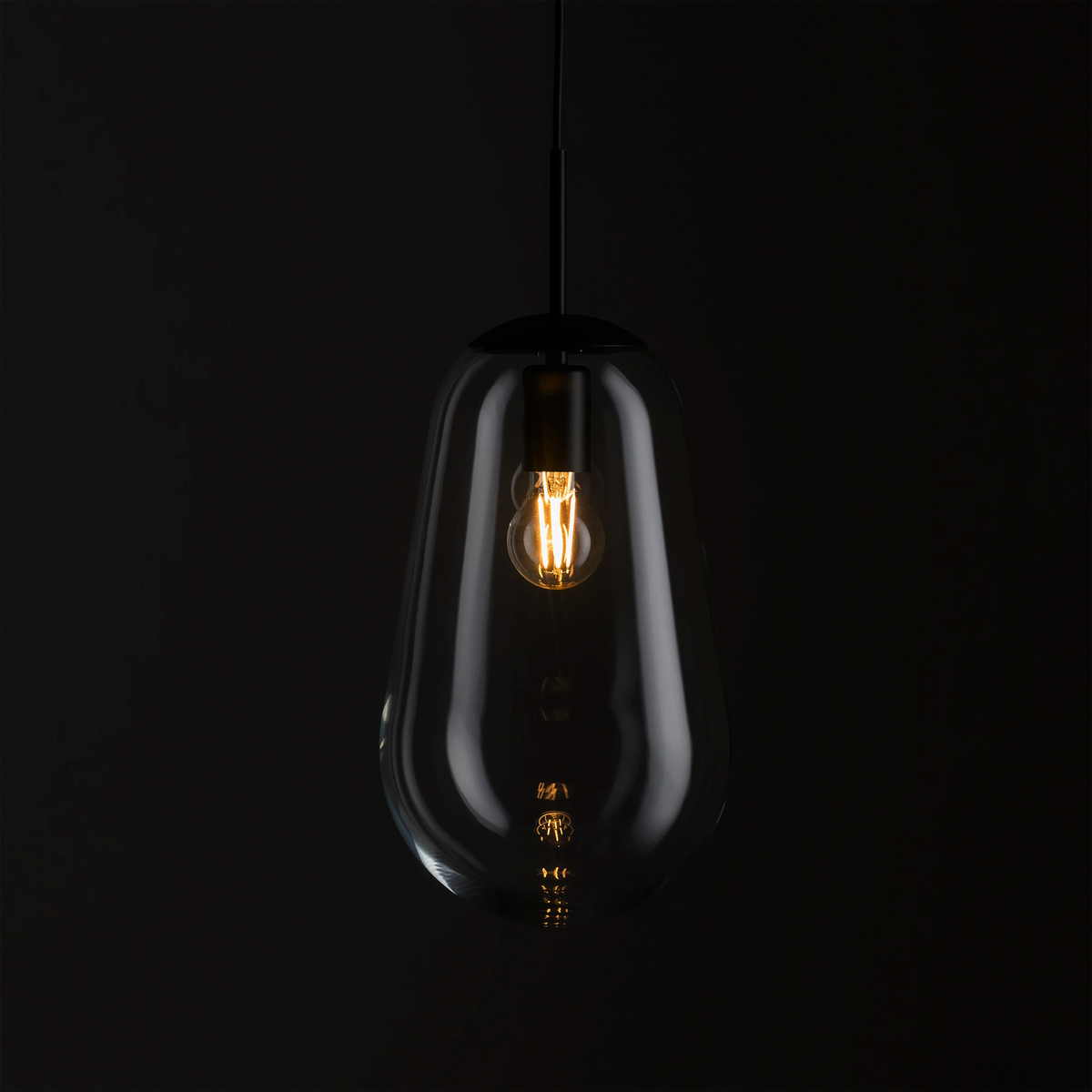 Nowodvorski Lampa wisząca PEAR M 25W only LED 50/60Hz - Szkło - Transparentny I 7798 - lampa włączona