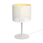lampka gab. H 34 Loft shade white, cylinder shade dia 180, h 150 white/gold 1xE27