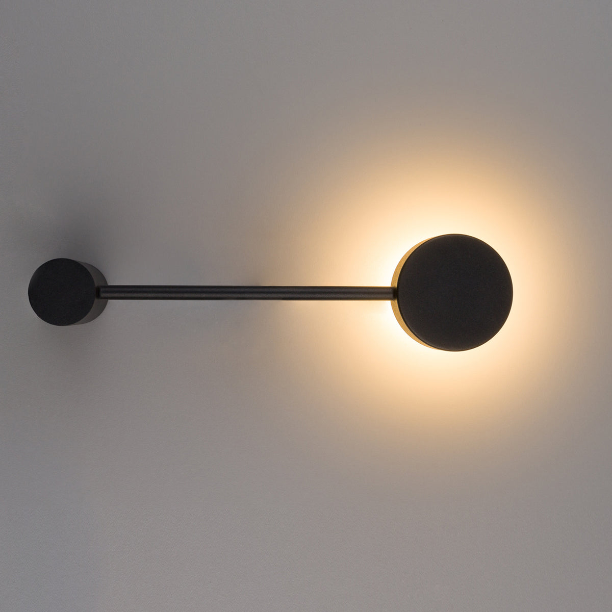 Nowodvorski Kinkiet ORBIT 12W only LED 50/60Hz - Stal lakierowana - Czarny IV 7806 - lampa włączona