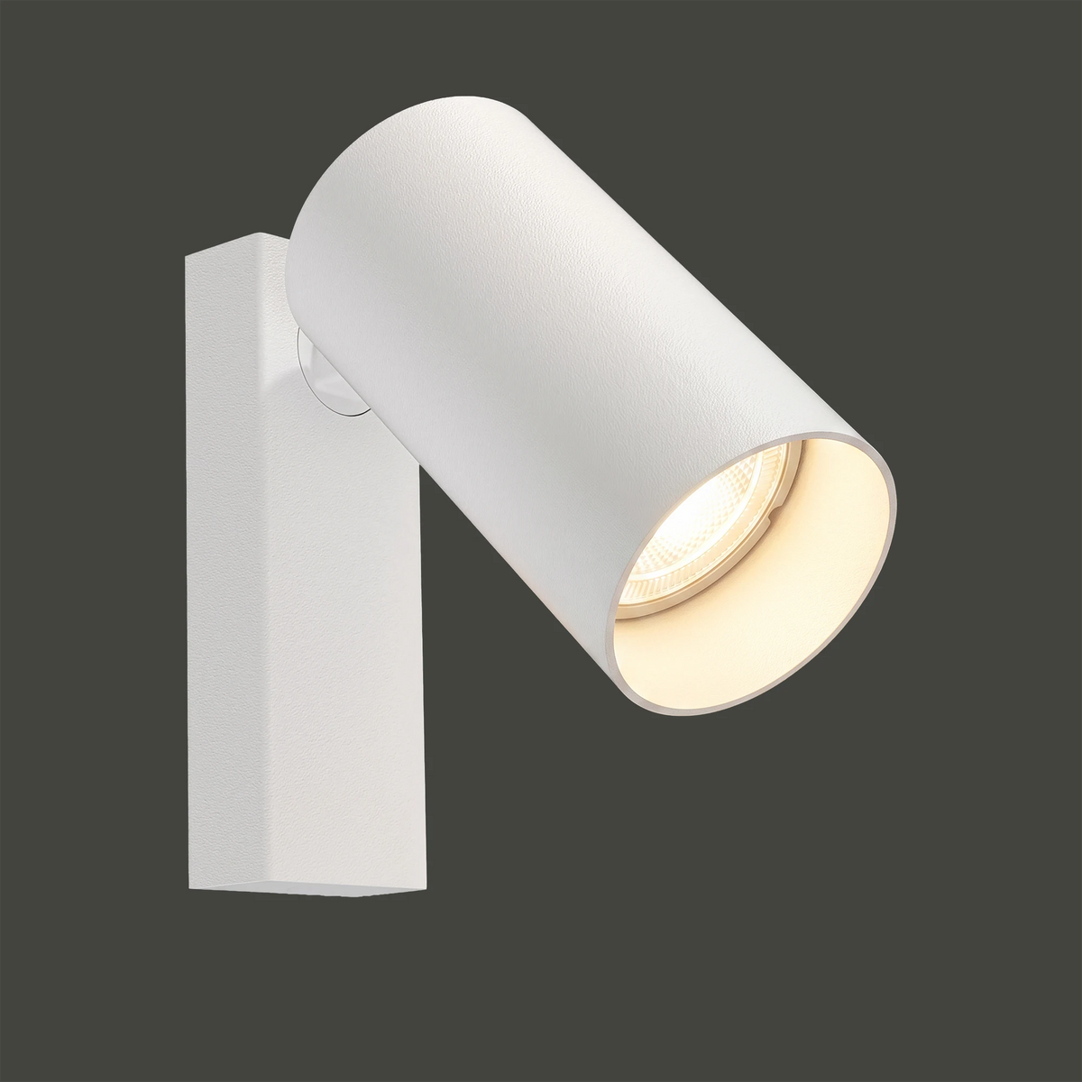 Nowodvorski Kinkiet regulowany z włącznikiem MONO 10W only LED 50/60Hz - Stal lakierowana - Biały IV 7808 - lampa włączona