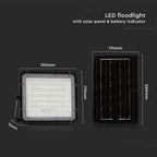 6W Solarny naświetlacz LED z czujnikiem zmierzchu / Panel z przewodem: 3m / Pilot / Bateria 5000mAh/ Barwa:6400K / Obudowa: Czarna
