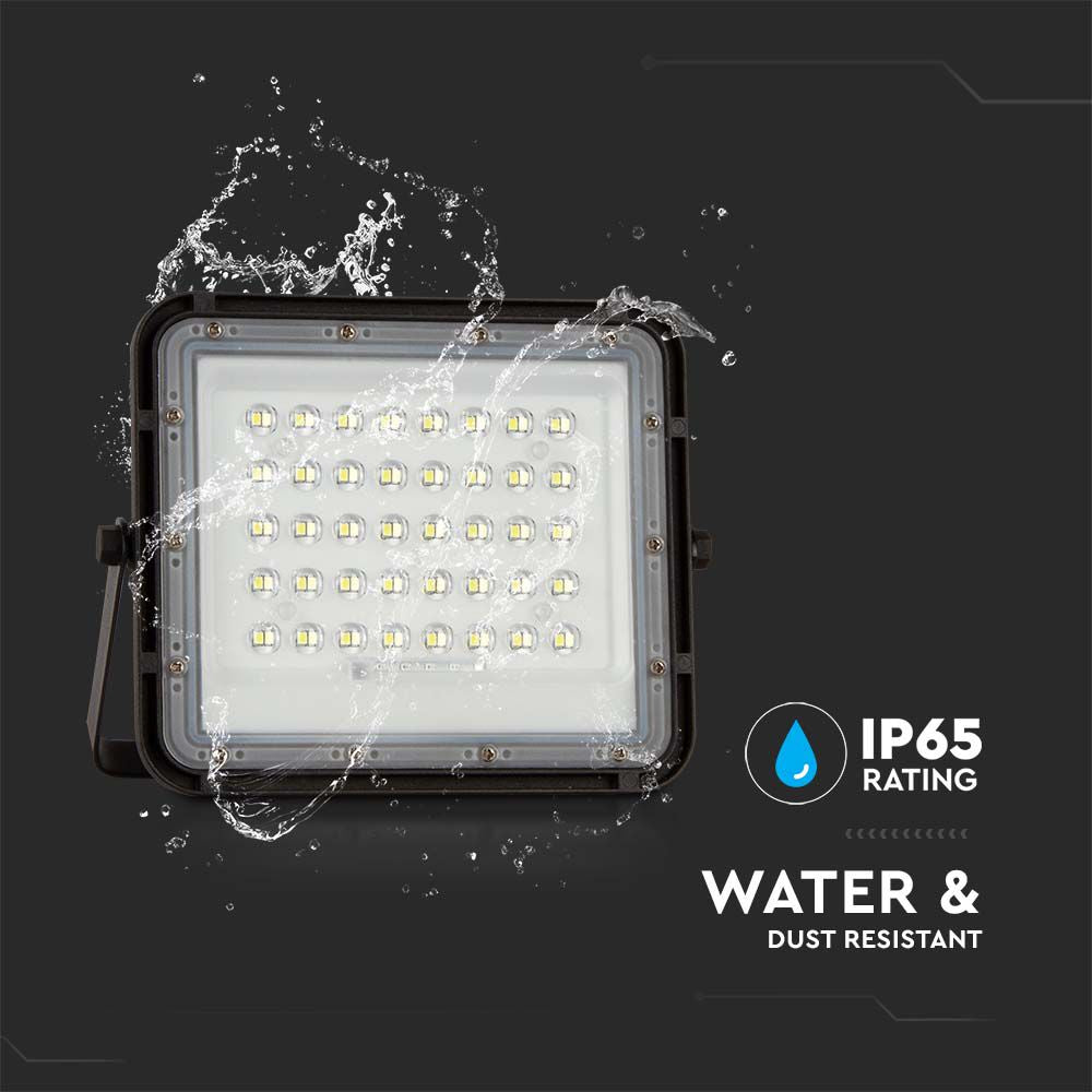 6W Solarny naświetlacz LED z czujnikiem zmierzchu / Panel z przewodem: 3m / Pilot / Bateria 5000mAh/ Barwa:6400K / Obudowa: Czarna