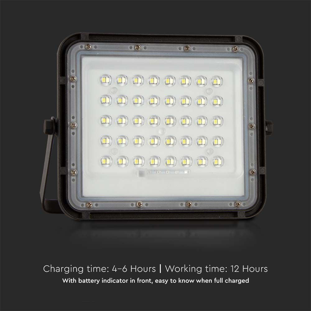 6W Solarny naświetlacz LED z czujnikiem zmierzchu / Panel z przewodem: 3m / Pilot / Bateria 5000mAh/ Barwa:6400K / Obudowa: Czarna