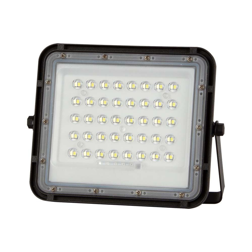6W Solarny naświetlacz LED z czujnikiem zmierzchu / Panel z przewodem: 3m / Pilot / Bateria 5000mAh/ Barwa:6400K / Obudowa: Czarna
