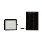 6W Solarny naświetlacz LED z czujnikiem zmierzchu / Panel z przewodem: 3m / Pilot / Bateria 5000mAh/ Barwa:6400K / Obudowa: Czarna