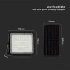10W Solarny naświetlacz LED z czujnikiem zmierzchu / Panel z przewodem: 3m / Pilot / Bateria 6000mAh/ Barwa:6400K / Obudowa: Czarna