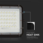 10W Solarny naświetlacz LED z czujnikiem zmierzchu / Panel z przewodem: 3m / Pilot / Bateria 6000mAh/ Barwa:4000K / Obudowa: Czarna