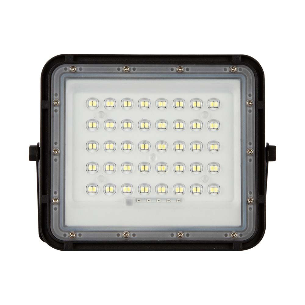 10W Solarny naświetlacz LED z czujnikiem zmierzchu / Panel z przewodem: 3m / Pilot / Bateria 6000mAh/ Barwa:6400K / Obudowa: Czarna