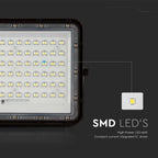15W Solarny naświetlacz LED z czujnikiem zmierzchu / Panel z przewodem: 3m / Pilot / Bateria 12000mAh/ Barwa:6400K / Obudowa: Czarna