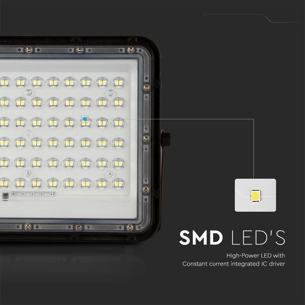 15W Solarny naświetlacz LED z czujnikiem zmierzchu / Panel z przewodem: 3m / Pilot / Bateria 12000mAh/ Barwa:6400K / Obudowa: Czarna
