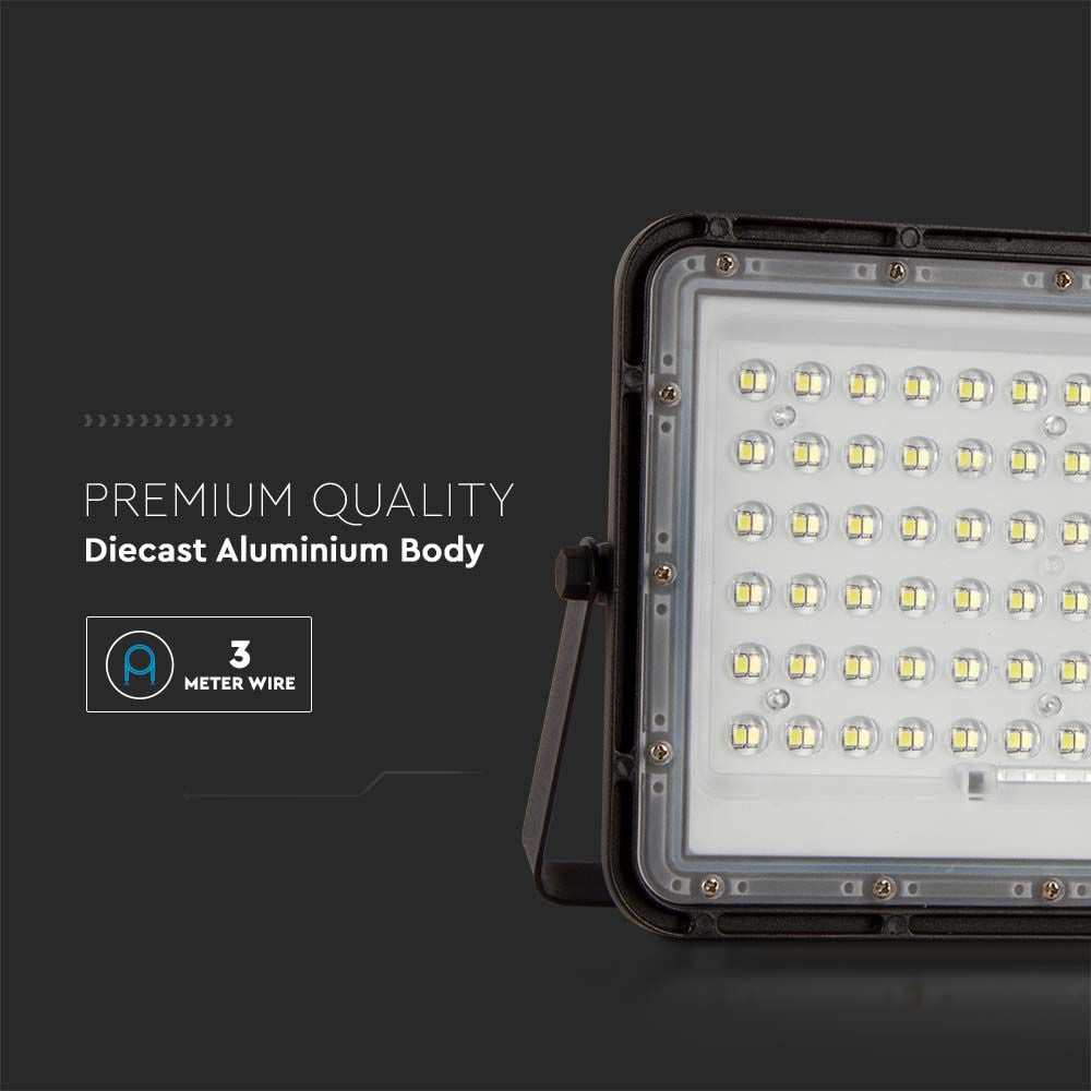 15W Solarny naświetlacz LED z czujnikiem zmierzchu / Panel z przewodem: 3m / Pilot / Bateria 12000mAh/ Barwa:4000K / Obudowa: Czarna