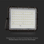 15W Solarny naświetlacz LED z czujnikiem zmierzchu / Panel z przewodem: 3m / Pilot / Bateria 12000mAh/ Barwa:4000K / Obudowa: Czarna