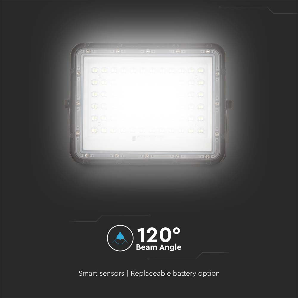 15W Solarny naświetlacz LED z czujnikiem zmierzchu / Panel z przewodem: 3m / Pilot / Bateria 12000mAh/ Barwa:6400K / Obudowa: Czarna