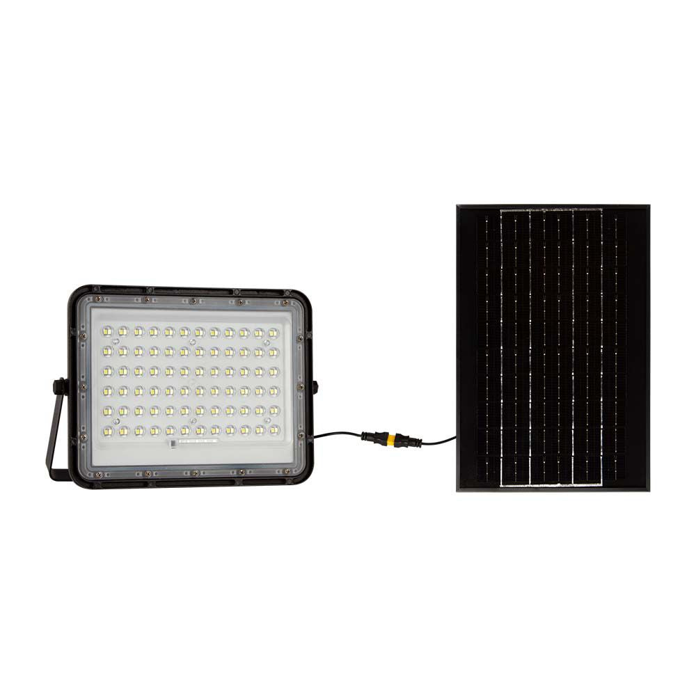 15W Solarny naświetlacz LED z czujnikiem zmierzchu / Panel z przewodem: 3m / Pilot / Bateria 12000mAh/ Barwa:4000K / Obudowa: Czarna