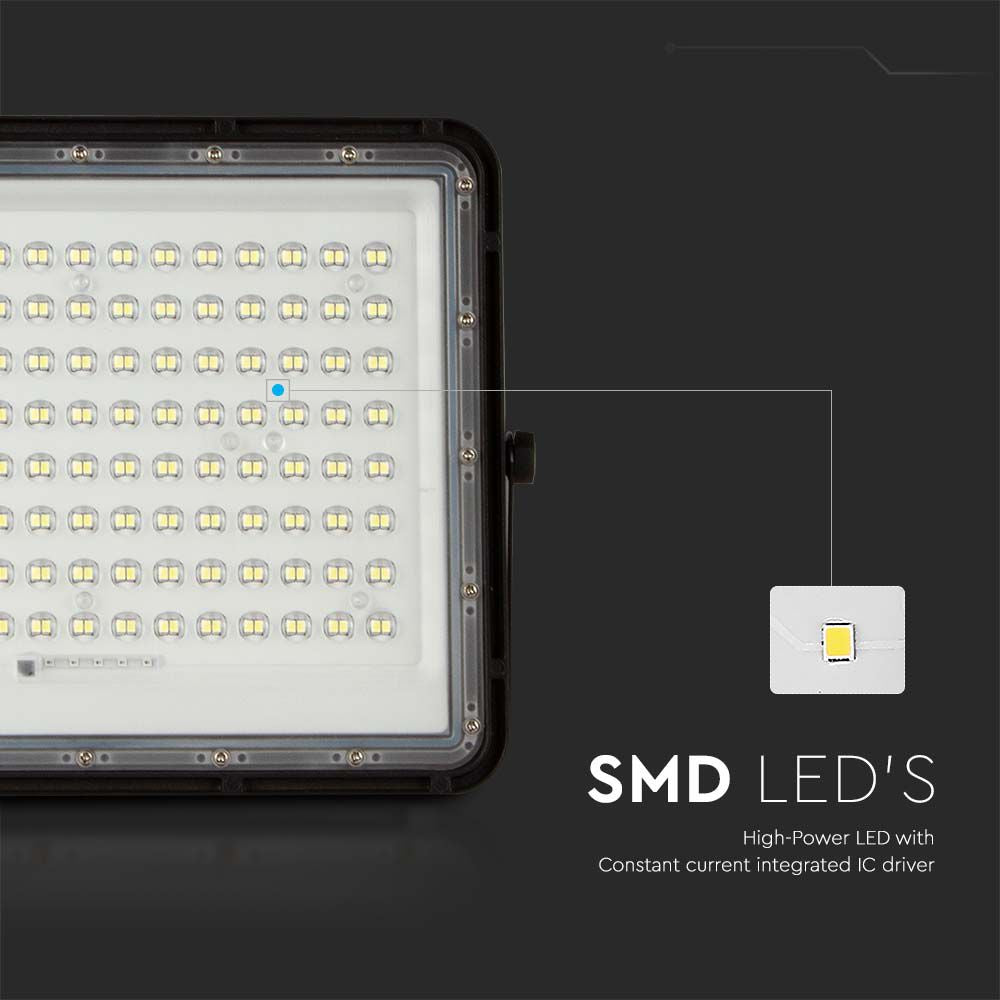 20W Solarny naświetlacz LED z czujnikiem zmierzchu / Panel z przewodem: 3m / Pilot / Bateria 16000mAh/ Barwa:4000K / Obudowa: Czarna