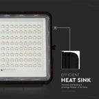 20W Solarny naświetlacz LED z czujnikiem zmierzchu / Panel z przewodem: 3m / Pilot / Bateria 16000mAh/ Barwa:6400K / Obudowa: Czarna