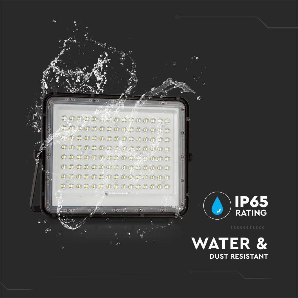 20W Solarny naświetlacz LED z czujnikiem zmierzchu / Panel z przewodem: 3m / Pilot / Bateria 16000mAh/ Barwa:6400K / Obudowa: Czarna