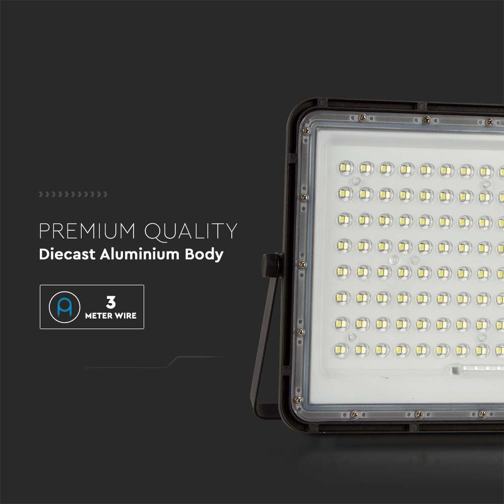 20W Solarny naświetlacz LED z czujnikiem zmierzchu / Panel z przewodem: 3m / Pilot / Bateria 16000mAh/ Barwa:6400K / Obudowa: Czarna