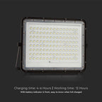 20W Solarny naświetlacz LED z czujnikiem zmierzchu / Panel z przewodem: 3m / Pilot / Bateria 16000mAh/ Barwa:4000K / Obudowa: Czarna
